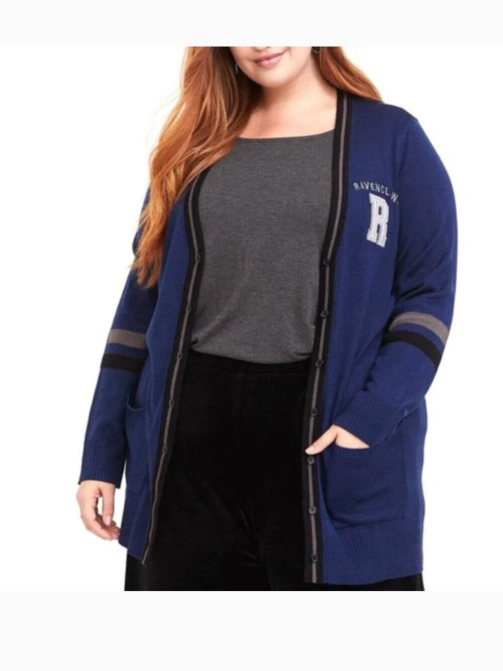 TORRID x HARRY POTTER New Ravenclaw Varsity Preppy Cardigan Sweater size 12